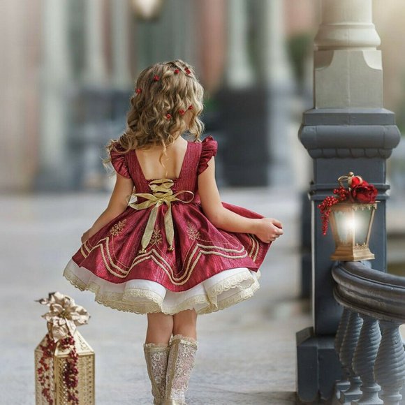 NWT DOLLCAKE Ruby Gleam In The Light Dress Holiday Special Party sz 8 - Picture 3 of 5